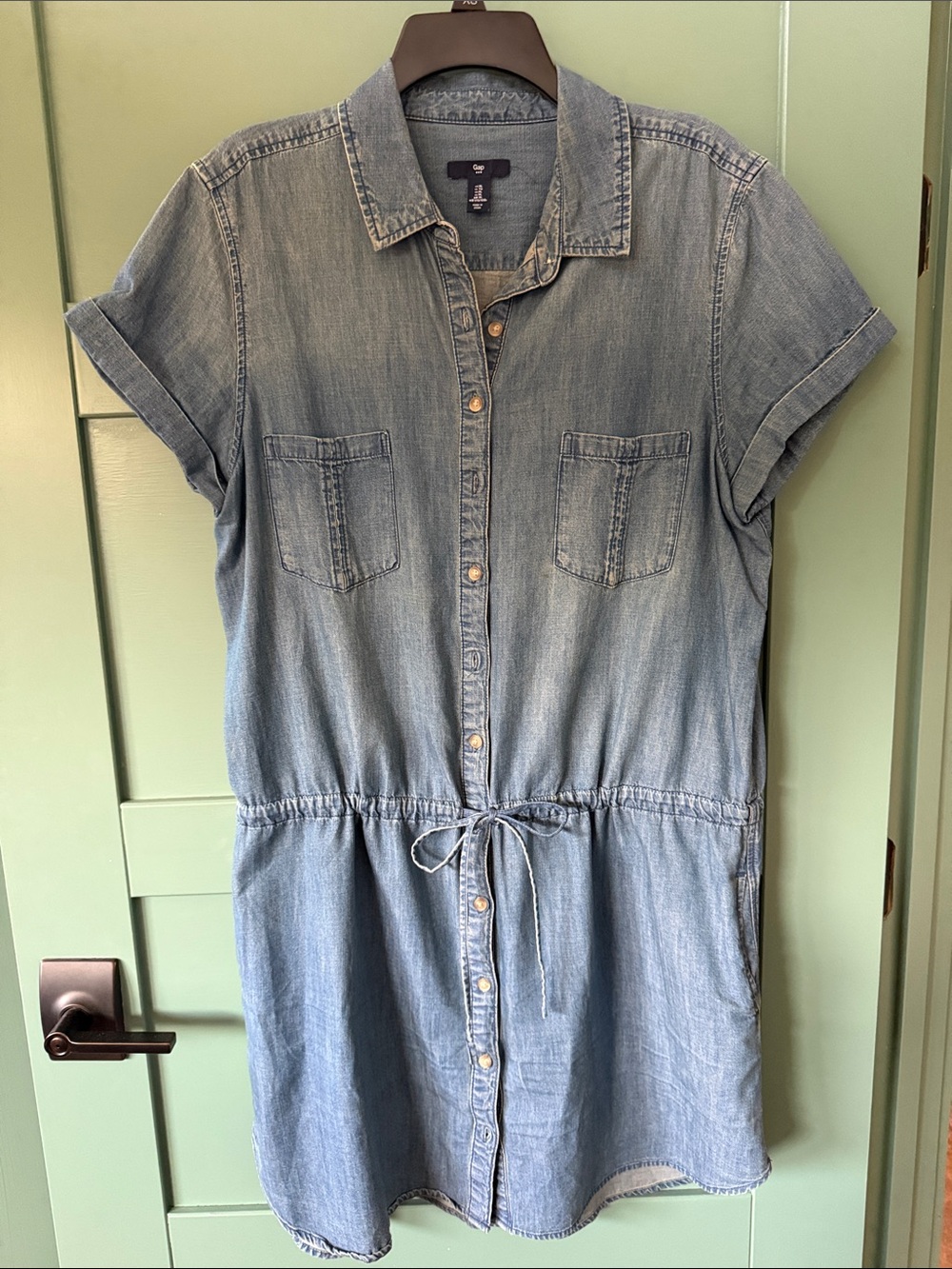 GAP Light Blue Denim Button-Up Dress